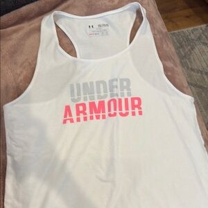 Under Armour White Tank with Pink